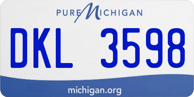MI license plate DKL3598