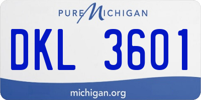 MI license plate DKL3601