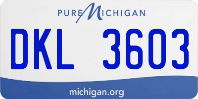 MI license plate DKL3603