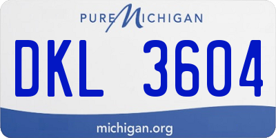 MI license plate DKL3604