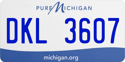 MI license plate DKL3607