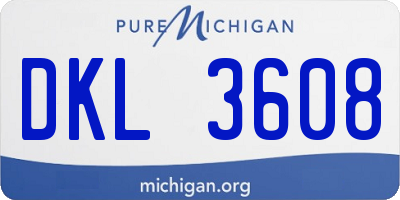 MI license plate DKL3608