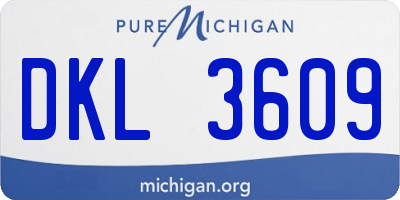 MI license plate DKL3609