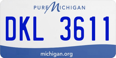 MI license plate DKL3611