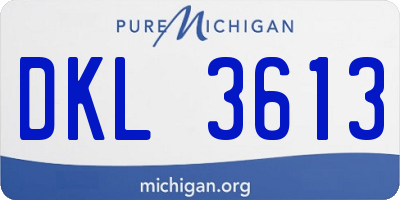 MI license plate DKL3613