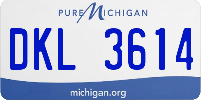 MI license plate DKL3614