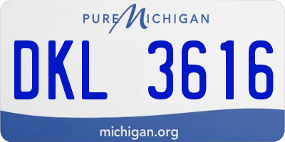 MI license plate DKL3616