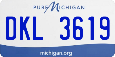 MI license plate DKL3619
