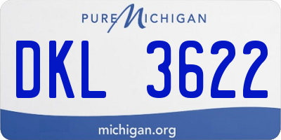 MI license plate DKL3622