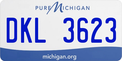 MI license plate DKL3623