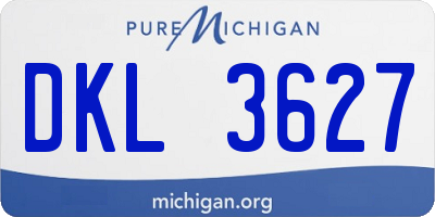 MI license plate DKL3627