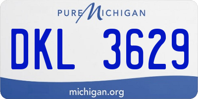 MI license plate DKL3629