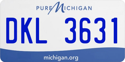 MI license plate DKL3631