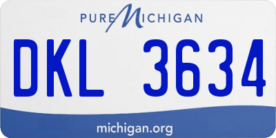 MI license plate DKL3634