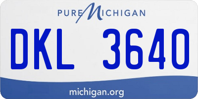 MI license plate DKL3640