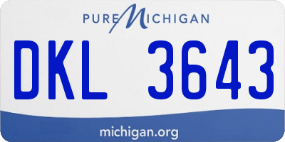 MI license plate DKL3643