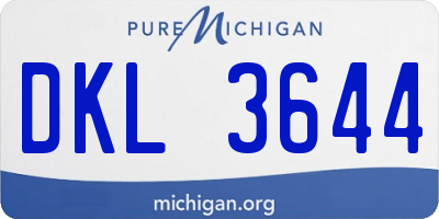MI license plate DKL3644