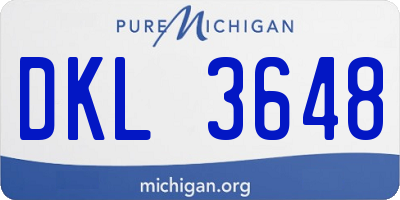 MI license plate DKL3648