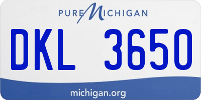 MI license plate DKL3650