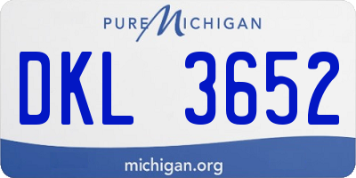 MI license plate DKL3652