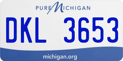 MI license plate DKL3653
