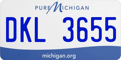 MI license plate DKL3655