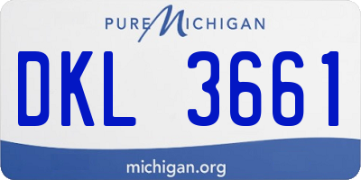 MI license plate DKL3661