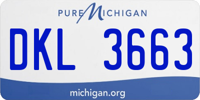 MI license plate DKL3663