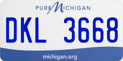 MI license plate DKL3668