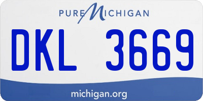 MI license plate DKL3669