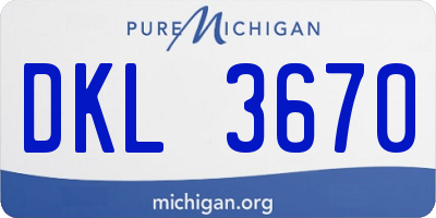 MI license plate DKL3670