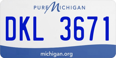 MI license plate DKL3671