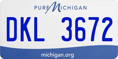MI license plate DKL3672