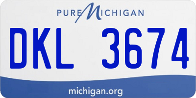 MI license plate DKL3674