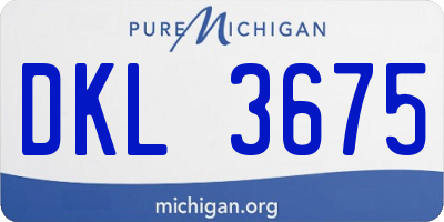 MI license plate DKL3675