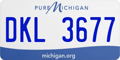 MI license plate DKL3677