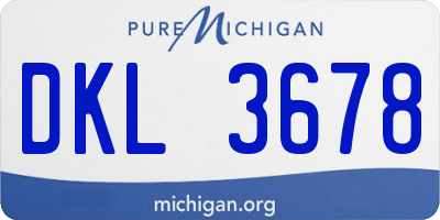 MI license plate DKL3678