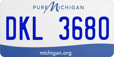 MI license plate DKL3680