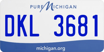 MI license plate DKL3681