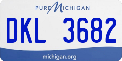 MI license plate DKL3682