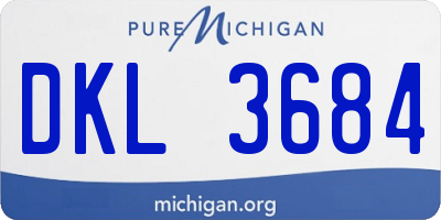 MI license plate DKL3684
