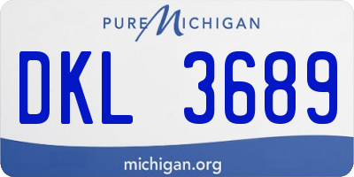 MI license plate DKL3689