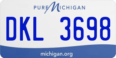 MI license plate DKL3698
