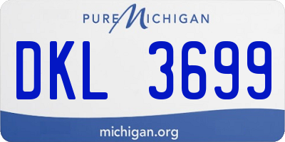 MI license plate DKL3699