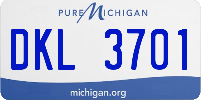 MI license plate DKL3701