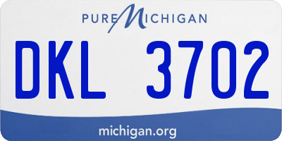 MI license plate DKL3702