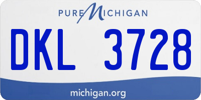MI license plate DKL3728