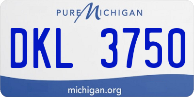 MI license plate DKL3750