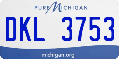 MI license plate DKL3753