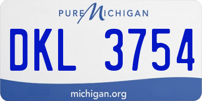 MI license plate DKL3754